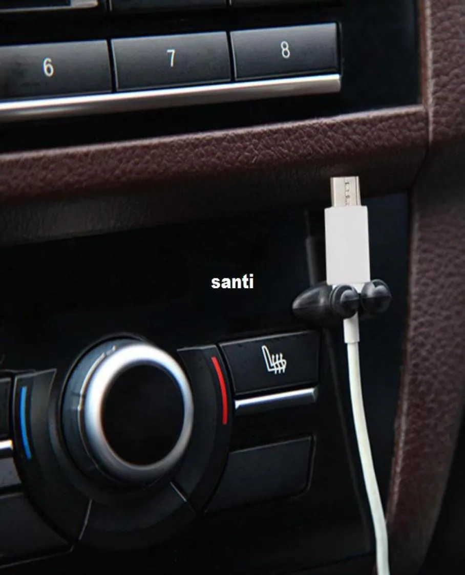 Nieuw aankomen 8 PCSLOT Multifunctionele lijm Car Charger Lijn Clasp klem hoofdtelefoon USB Cable Car Clip Interior Accessoires3046100