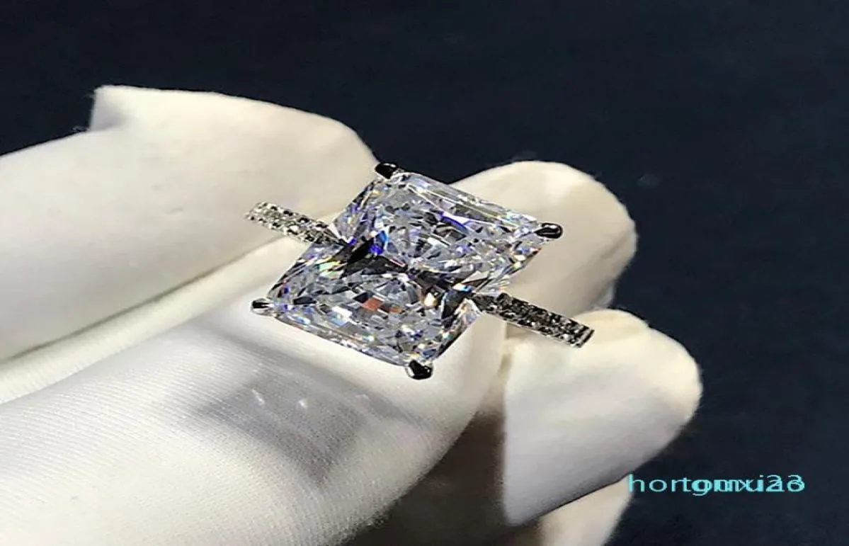 Strålande klipp 3CT Lab Diamond Ring 925 Sterling Silver Bijou Engagement Wedding Band Rings for Women Bridal Party Jewelry3463852