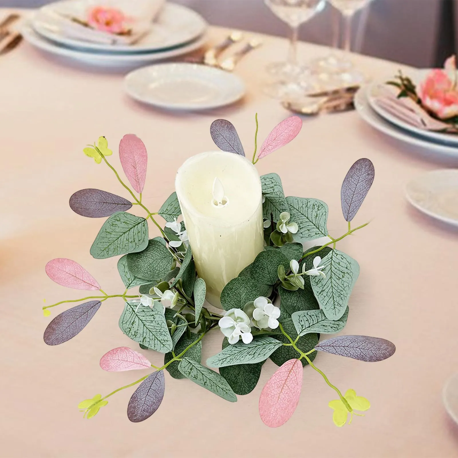 Anillos De Vela Boho Eucalyptus Wreath: Candelabros Rústicos Pequeños Para  Acción De Gracias, Fiestas Y Decoración Del Hogar De 11,21 € | DHgate, image size:1600x1600