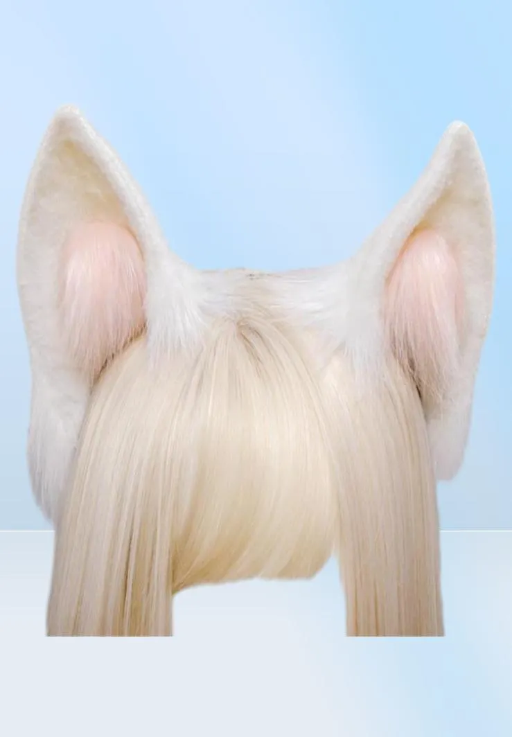 Kawaii Women dziewczyny Halloween Symulacja Króliczek Opaska na głowę Cosplay Anime Plush Fox Animal Ear Kc Lolita Hair Accessories2934019