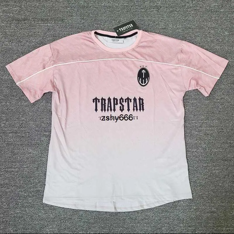 Trapstar London Mens Streetwear футболка бесплатно хип -хоп розовый короткий рукав негабаритный рукав