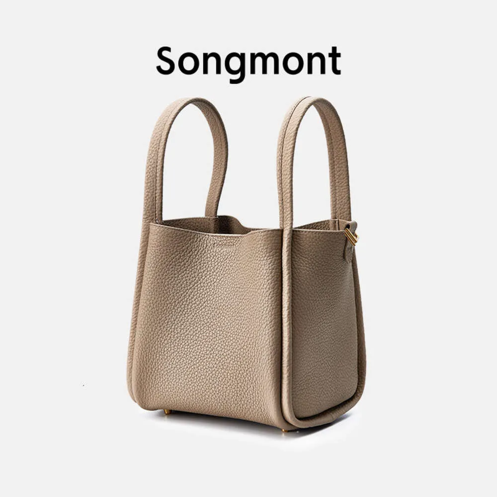 Songmont Medium Ny låskedjan Vegetabilisk korg Kohuden stor kapacitet pendling bärbar hink en axel crossbody väska