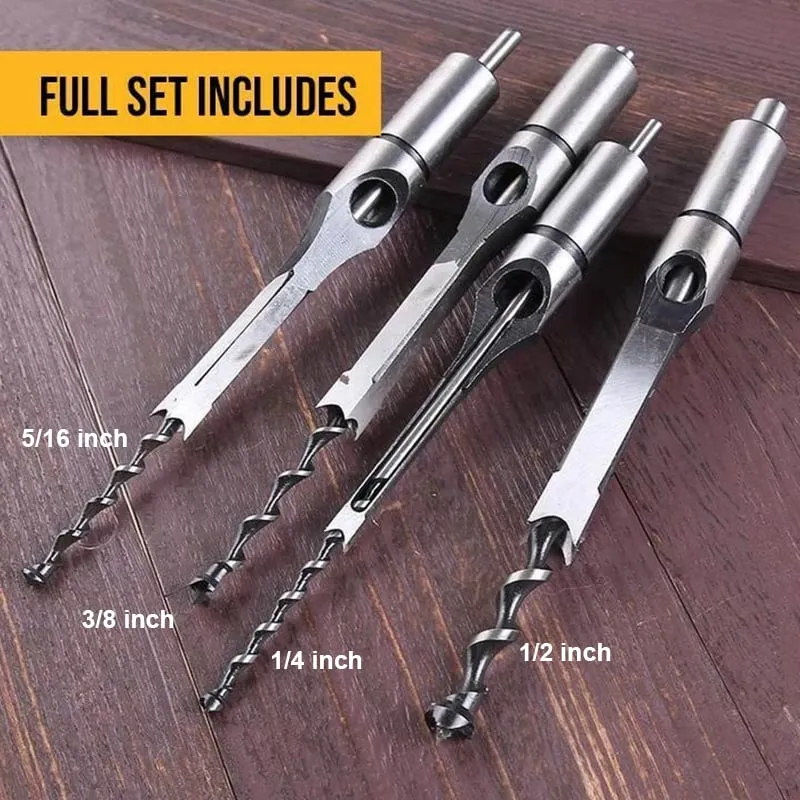 6-25mm Versery Mortise Square Hole Auger Drill Bit Set For Woodworking (Single Bit, Various Sizes)