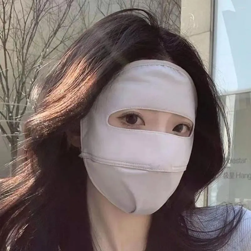 Eşarp Nefes Alabilir İnce Kapak Güneş Koruyucu Maske İpek Tam Yüz UV Koruma Güneş Yaz Kadınları