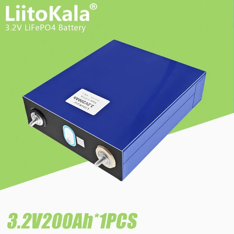 1st Liitokala 3.2V 200AH LifePo4 Rechargable Batterier Litiumjärnfosfatbatteri för PV RV Solar Golf Carts EU US Tax Free