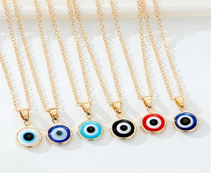 Couleurs de mode Eyes Eyes Collier pendant Chaînes pour les yeux turcs Colliers Colliers Clavicel pour femmes bijoux4694136