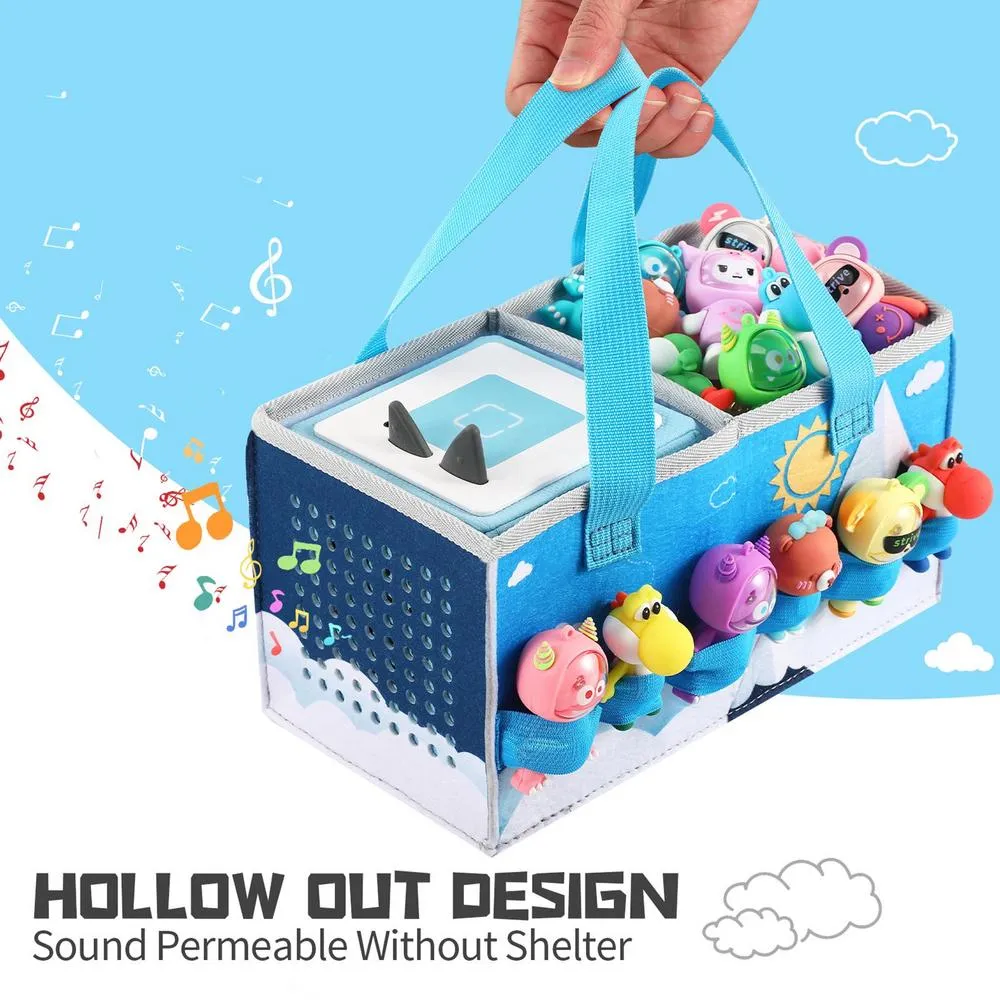 Draagtas voor Tonies Starter Set & Opbergtas voor Tonies Beeldje, Vilt Doek Muzikaal Speelgoed Vouwtas voor Kinderen Toniebox Accessoires Reizen Draagtas met Handvat voor Toniebox (Groen