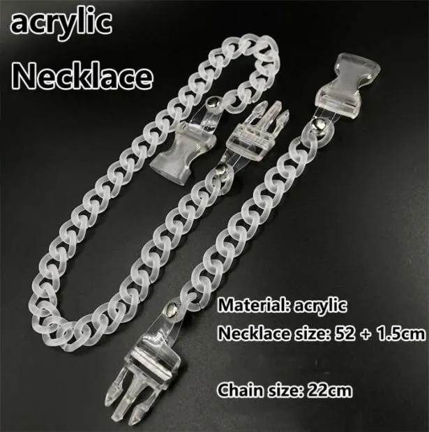 Mens Hip Hop Acrylic Chain Necklace Bohemian Summer Plastic Clear Chain Choker Collar Buckle Link Necklaces for Men Women Statemen6738941