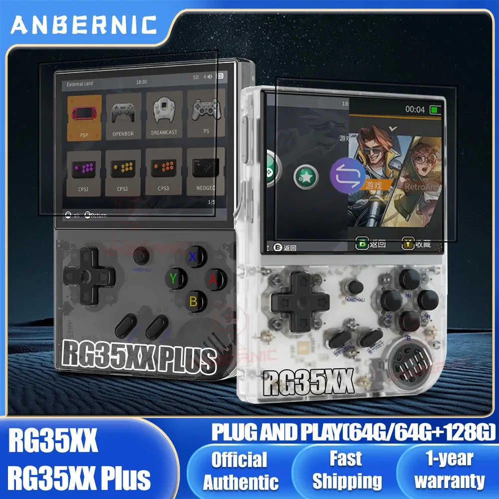 Anbernic RG35XXRG35XX Plus Player Handheld Game Player 3.5 IPS 640*480 Pantalla de videojuego portátil Regalos de Navidad 5000 juegos 240410