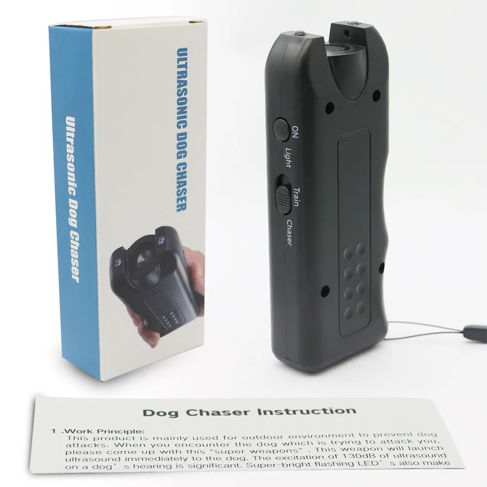 DHgate 2024 Handheld Ultrasonic Anti Bark Device LED Dog Bark Deterrent Battery Powered Outdoor Bark Control Home Garden