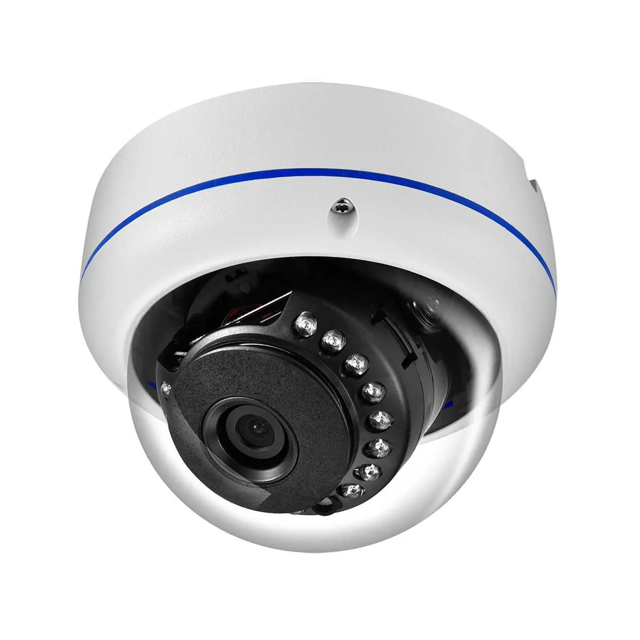 IP -камеры Azishn H.265 5MP 3MP 2MP IP -камера Vandalpraphate Security Alert 15ir Dome Металлический водонепроницаемый наблюдение камера XMeye 24413