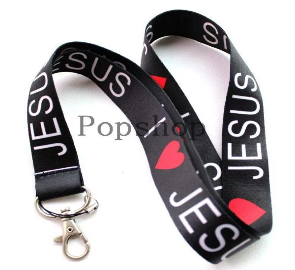 100pcs Ich liebe Jesus Neck Lanyard für MP34 -Handyschlüsselkette Whole4864925