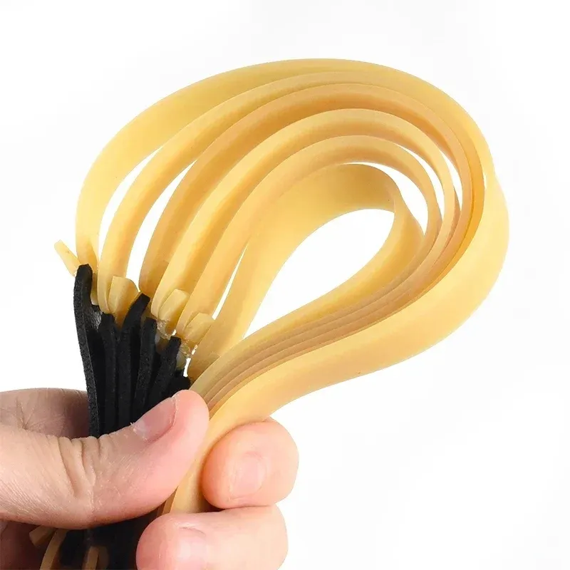 2mm Thick Flat Slingshot Bands – Natural Latex, High Elasticity, 6-Pack Heavy Duty Hunting Replacement Rubber Bands