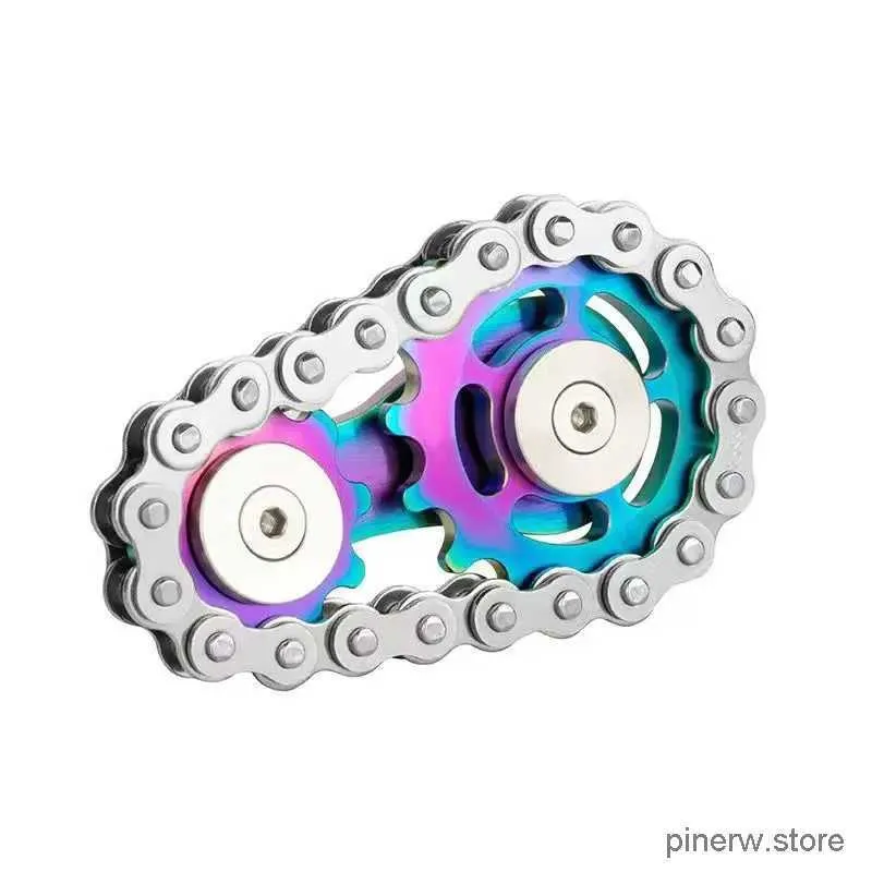 Descompressão Toy Chain Gear de aço inoxidável Fidget Spinner adulto Spinner de mão de mão EDC Fidget Bowy