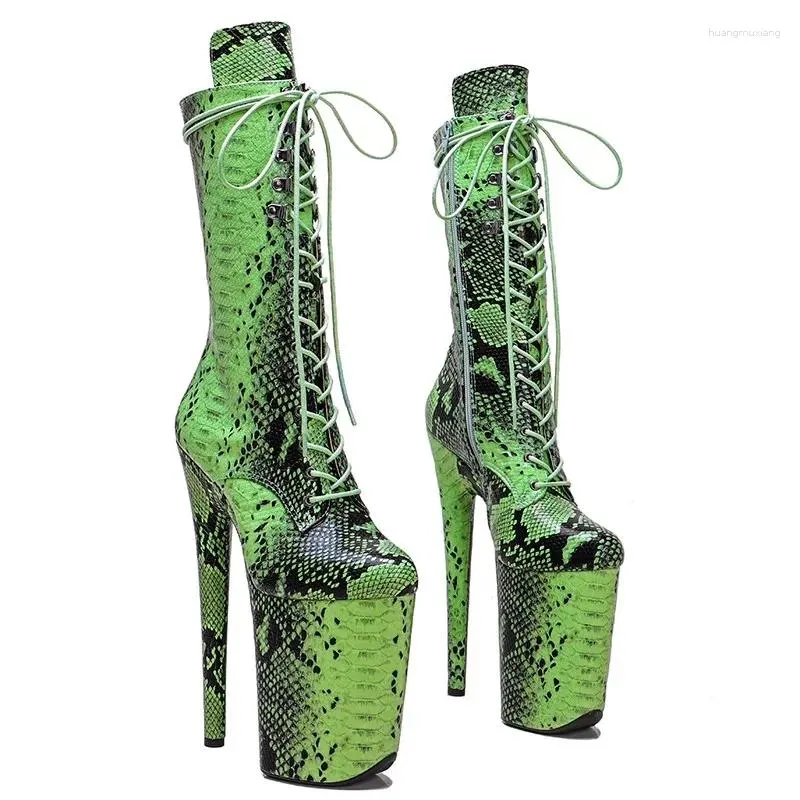 Chaussures de danse Auman Ale 23cm / 9Inches Pu Upper Sexy Sexy Exotic High Heel Platage Party Femmes Boots Pole 053