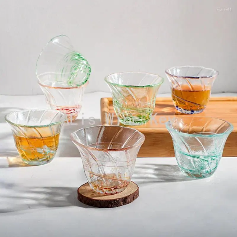 Wine Glasses 50ml Colorful Hammer Pattern Fashion Multipurpose Drinkware Sake Shochu Vodka Glass Coffee Tea Cup Gift