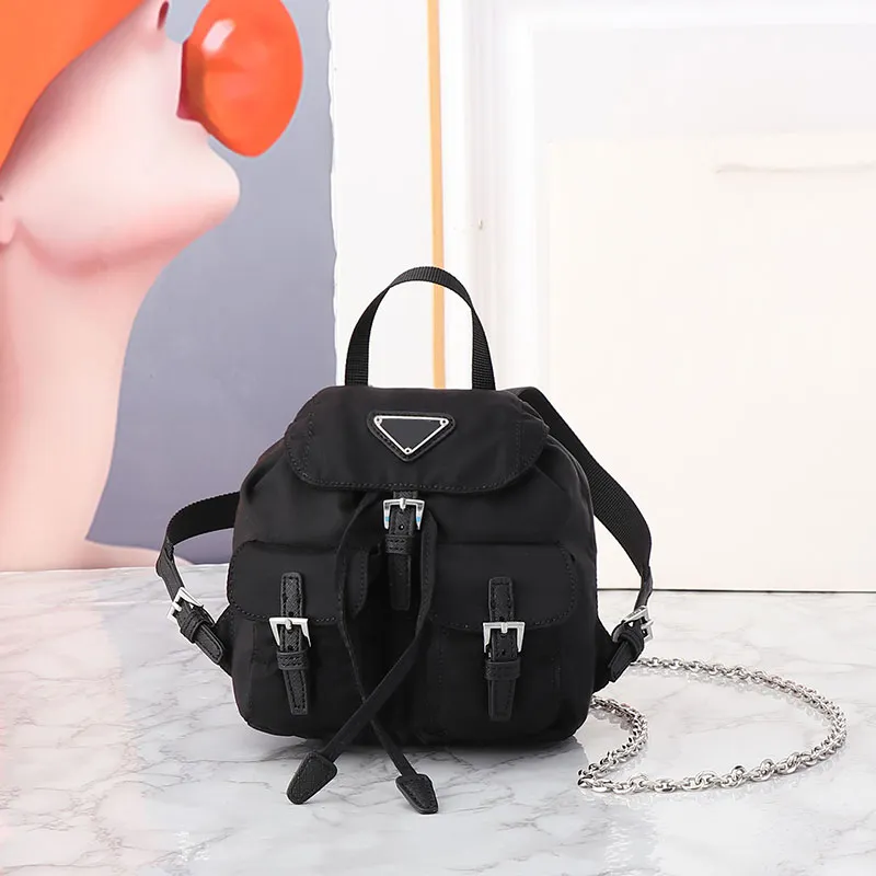 DHgate Pradre Nylon Mini Backpack Versatile Single Shoulder Bag for Women with Multi Pockets and Triangle Design Pink Bags Luggage Accessories