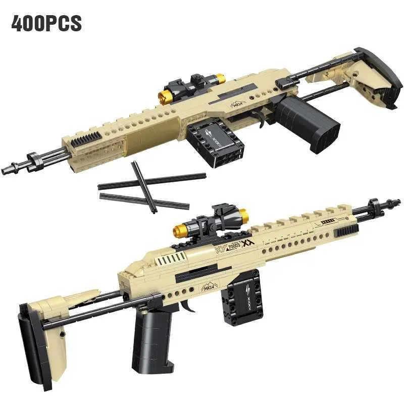 Pun di pistola per la seconda guerra mondiale Scar M416 Desert Eagle Pistol Vector sottomissione Modello Building Building Building Army Mk14 Building Building Building Building Building Building Building Toy YQ240413S1YK