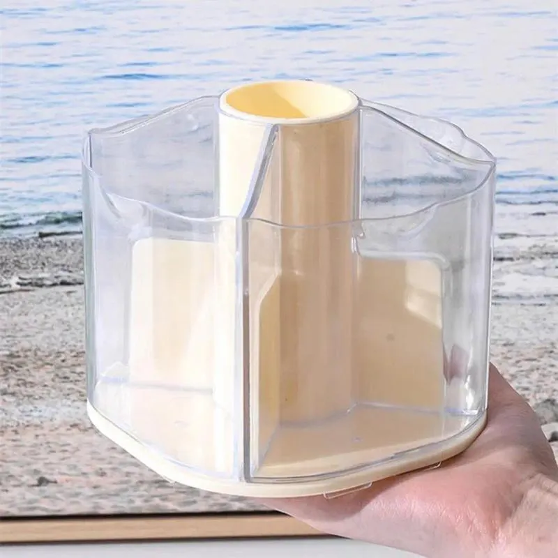 Förvaringslådor mångsidig makeupverktygsorganisatör 360 Roterande borstlåda hållare för hem sovrum skrivbord transparent