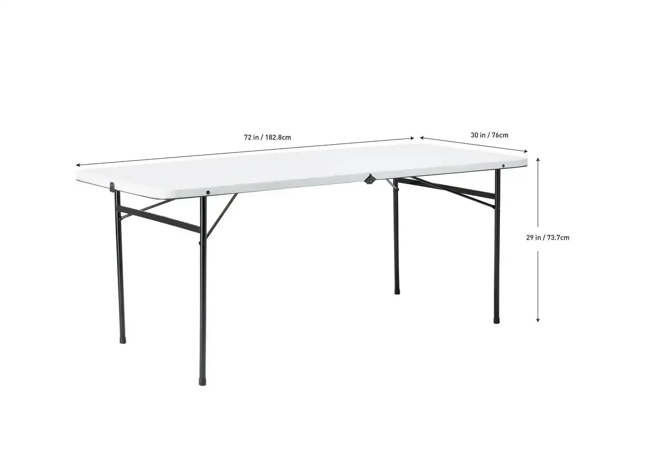 Mainstays 6FT Bi-Fold Plastic Folding Table, Portable Outdoor, Indoor  Dining Table, White (4-Pack)