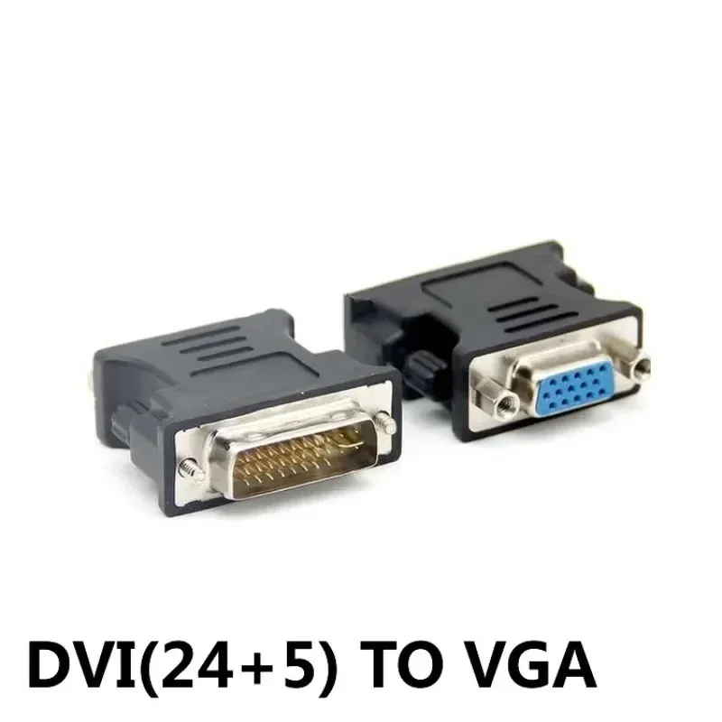 2024 DVI VGA Female Adapter DVI-I Plug 24 + 5 P To VGA Jack Adapter HD Video Graphics Card Converter for PC HDTV Projector for PC monitor