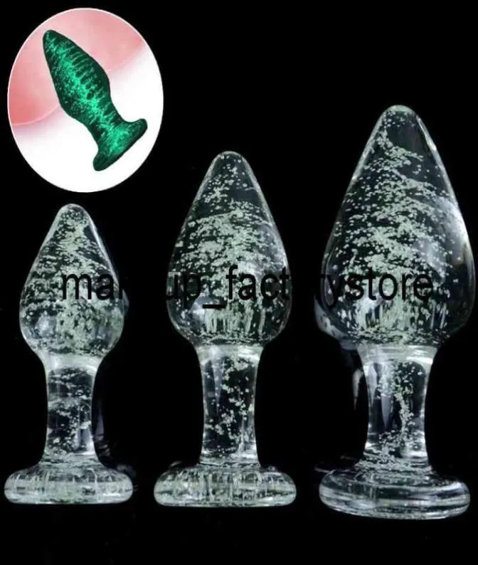 Masaje de 10 cm Totos de vidrio luminoso Tomillo anal para adultos Beads de joyería de cristal erótico parejas dilatadores6619537