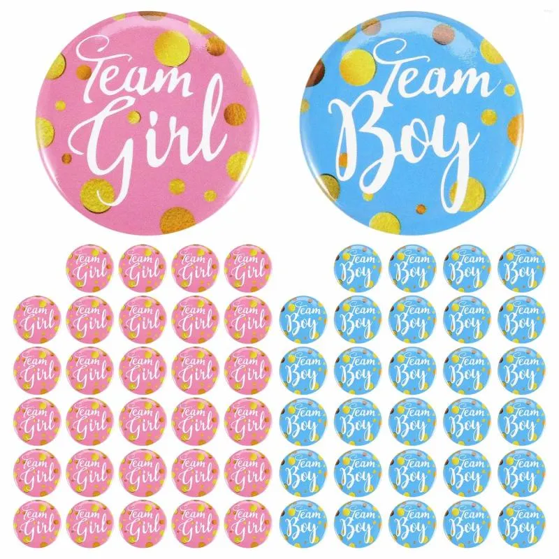 Bowls 60-Piece Gender Display Pin Boy And Team Girl Button Baby Shower Pink For Party Supplies