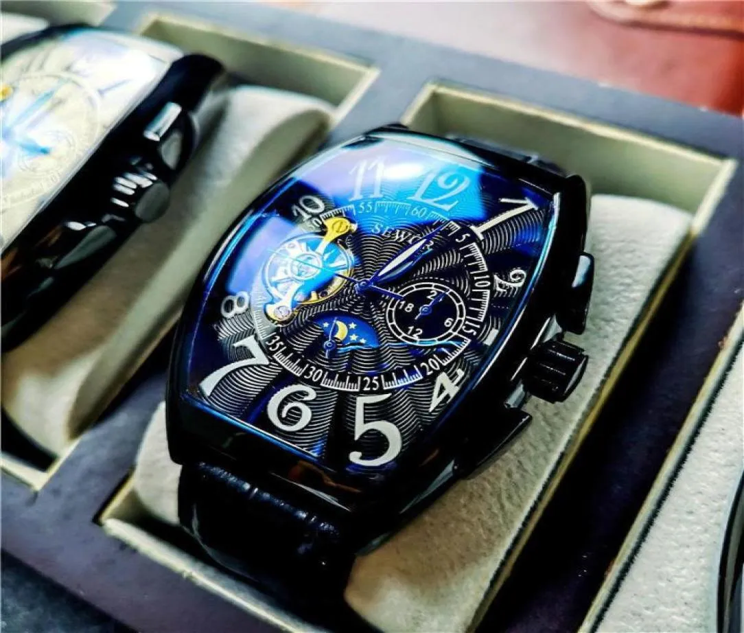 Orologi da polso orologi da uomo 2021 uomini design pagani meccanico Montre automatique homme tourbillon tonneaushaped watch impermeap9702669