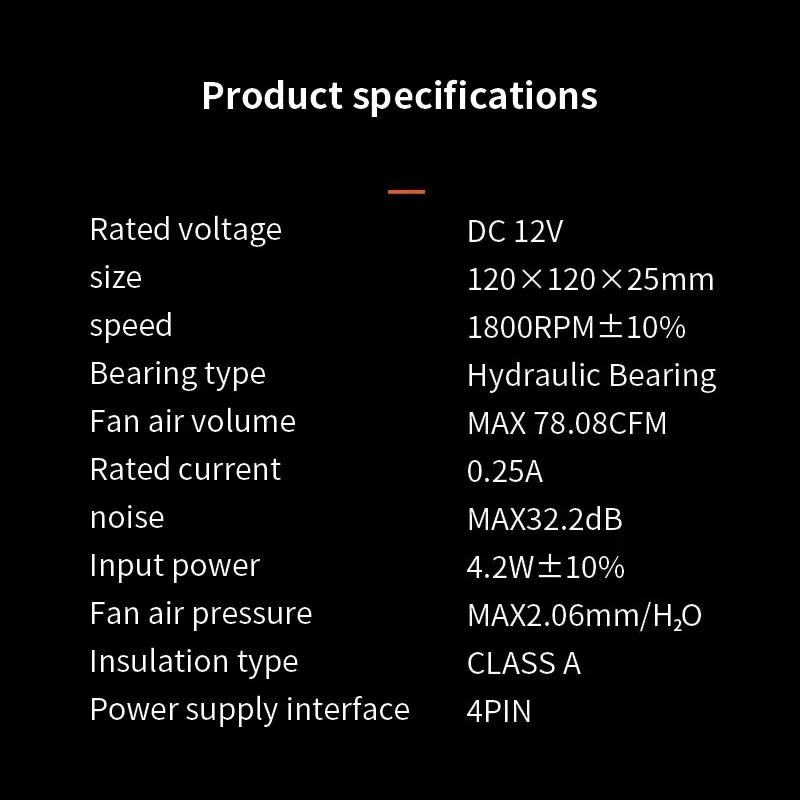 AC Cooler Fan 4 Pin PC Fan 120mm Quiet Computer Case Fan, CPU Cooler ...