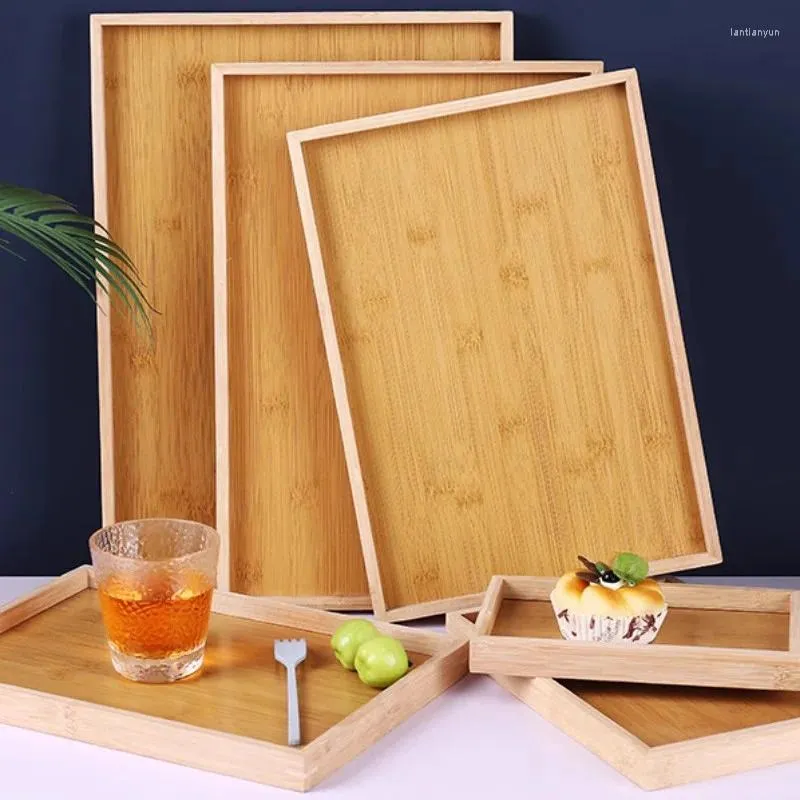 Tea Trays Coffeeware Teaware Tray Portable Plate Home Modern Wooden Food Serving Plateau En Bois And Coffee Accessories