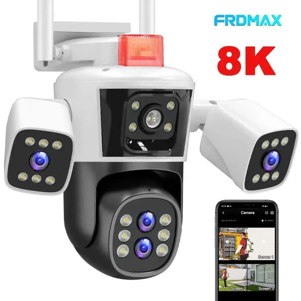 Caméras IP 8K 16MP CAMÉRIE WIFI 10X Zoom Four Lens Outdoor Security Protection PTZ Caméra IP Suivi automatique Suivi CCTV CAME CAME IMPHERPORSE 24413