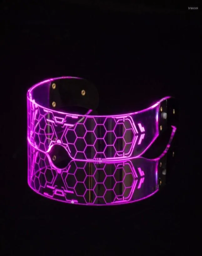 Lunettes de soleil Fonctionnement simple de l'objectif transparent Costume fête des verres à LED pour boîte de nuit1701629