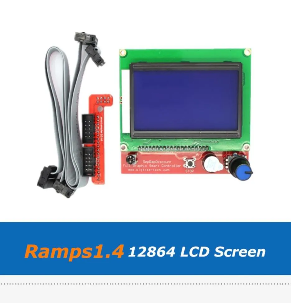 Reprap 3D Printer Parts Smart Controller 12864 ЖК -экрана панели дисплея с адаптером для Ramps14 Poard1931871
