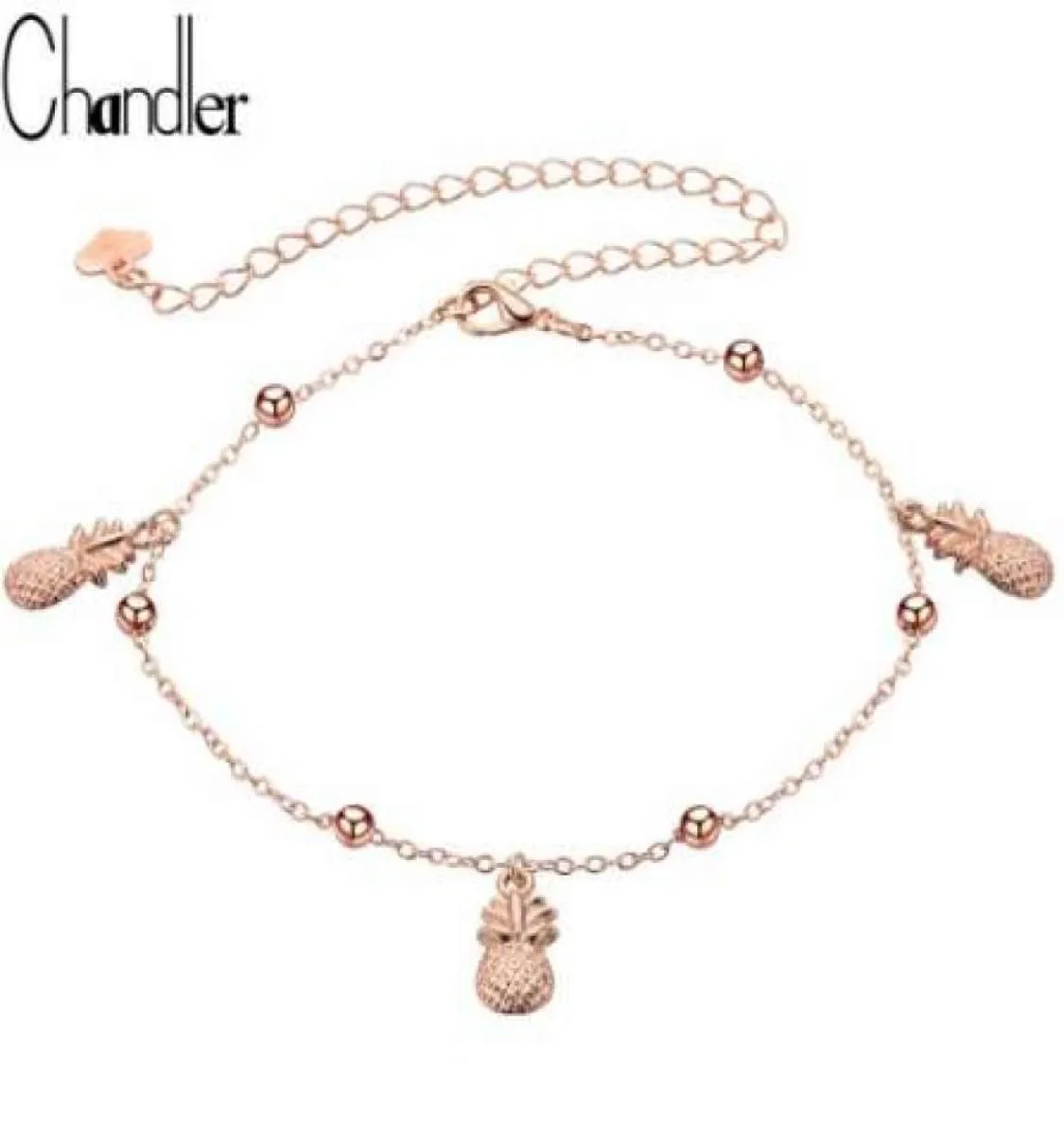 Chandler legering zink enkel ketting voet sieraden vervagen nooit ananas -armband van been strand enkelband voor vrouwen halhal sandalen sieraden2808643