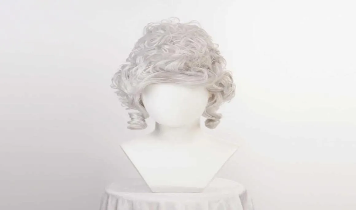 Synthetic Wigs Marie Antoinette Wig Princess Silver Grey Wigs Medium Curly Heat Resistant Synthetic Hair Cosplay Wig Wig Cap T22114387477