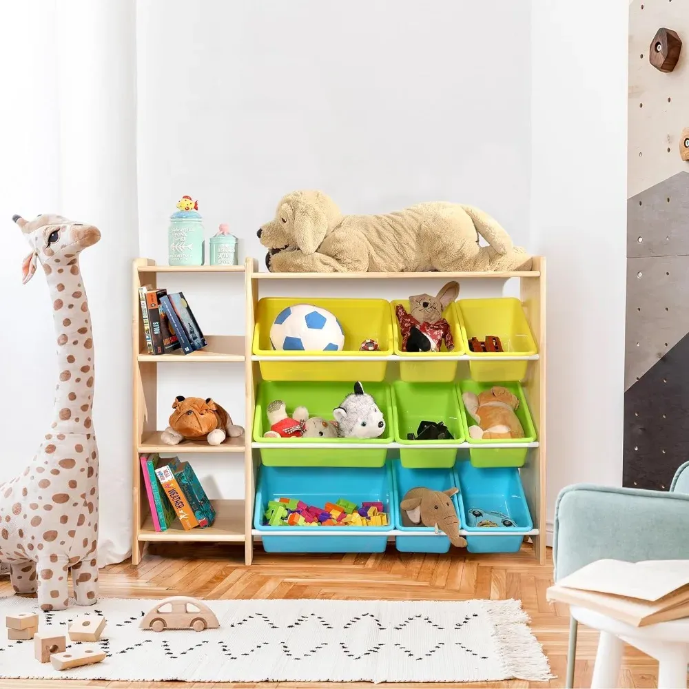 Cozy Castle Toy Storage Organizer, 4 Tier Kids Bookshelf With Drawers, 9 Cube Storage Organizer Bookcase Toy Cabinet For Playroom, Nursery, Classroom, Bedroom, Living Room