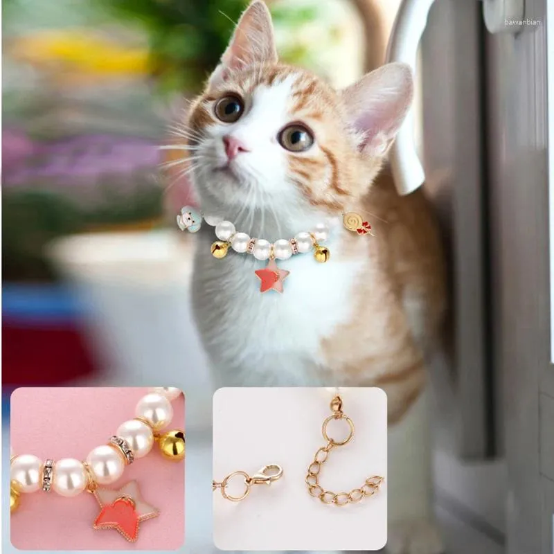 Abbigliamento per cani Pet Fuce Pearl Necklace Cat Princess Collar Accessori per cuccioli di perline Chihuahua Yorkshire Wedding Jewelry