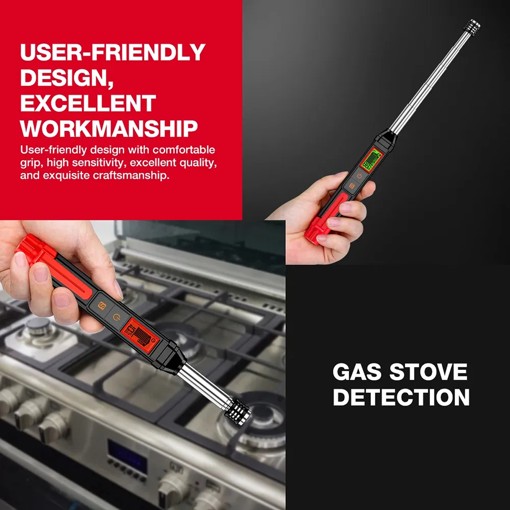 Gas Detector HT601A Portable LED Flue Analyser Radon Gas Detector