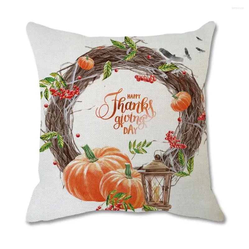 Oreiller Halloween Couvertures pour canapé-cin de taies d'oreiller en lin naturel décor de la maison Jul # 29