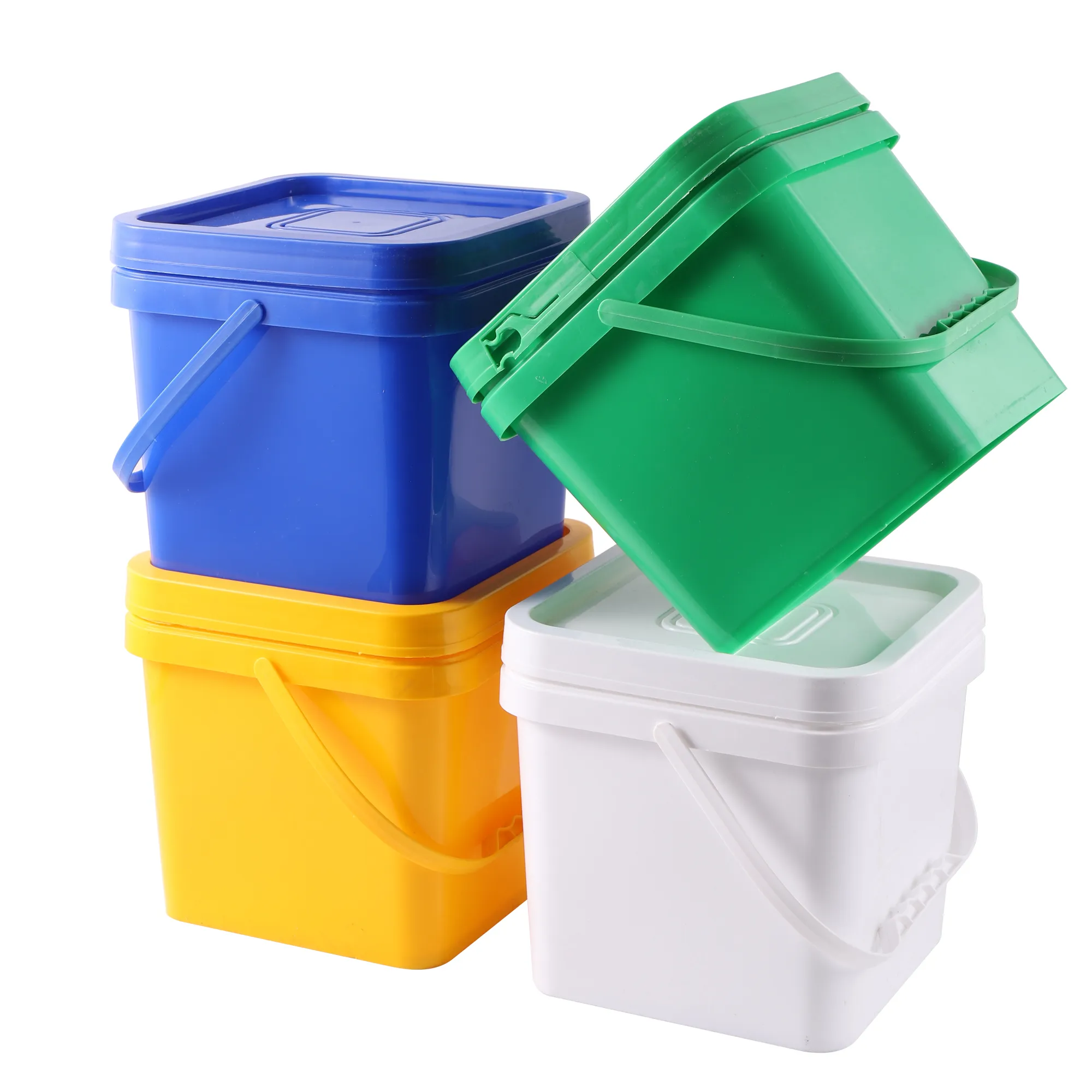 Square Bucket 25 Litre Plastic Storage Bucket With Lid Metal Handle 6 - View #3