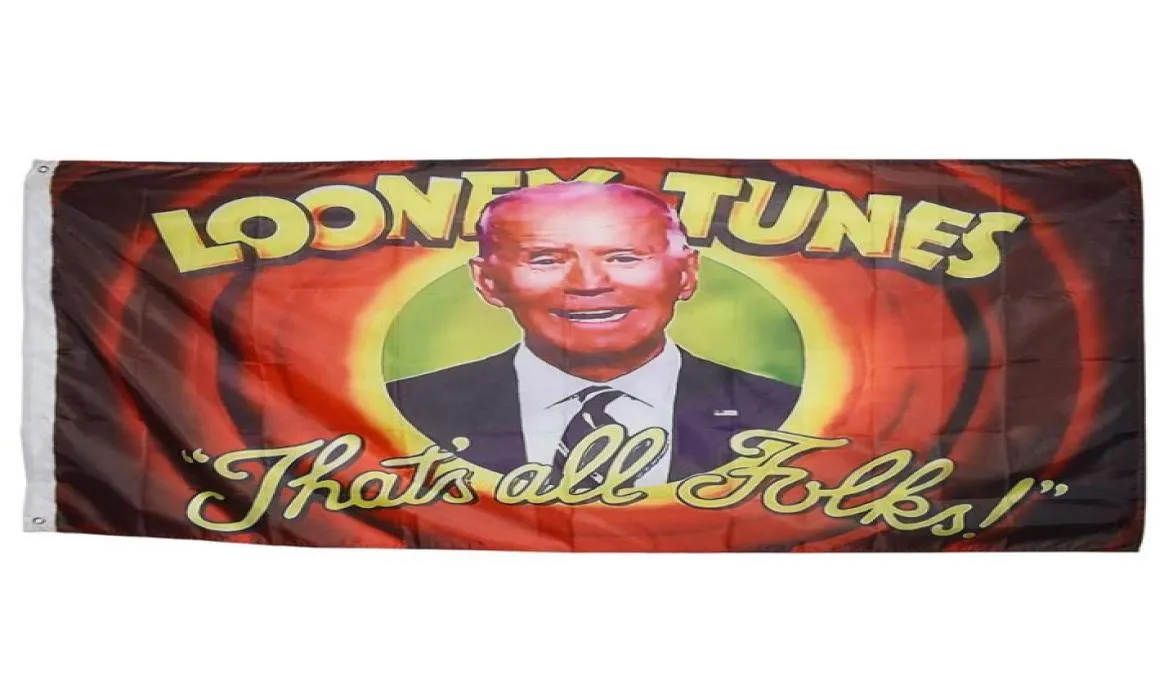 Looney Tunes That039s All Folk Biden 3x5ft Flags Outdoor 150x90cm Banners 100D Polyester Couleur vive de haute qualité avec deux Bras9827205