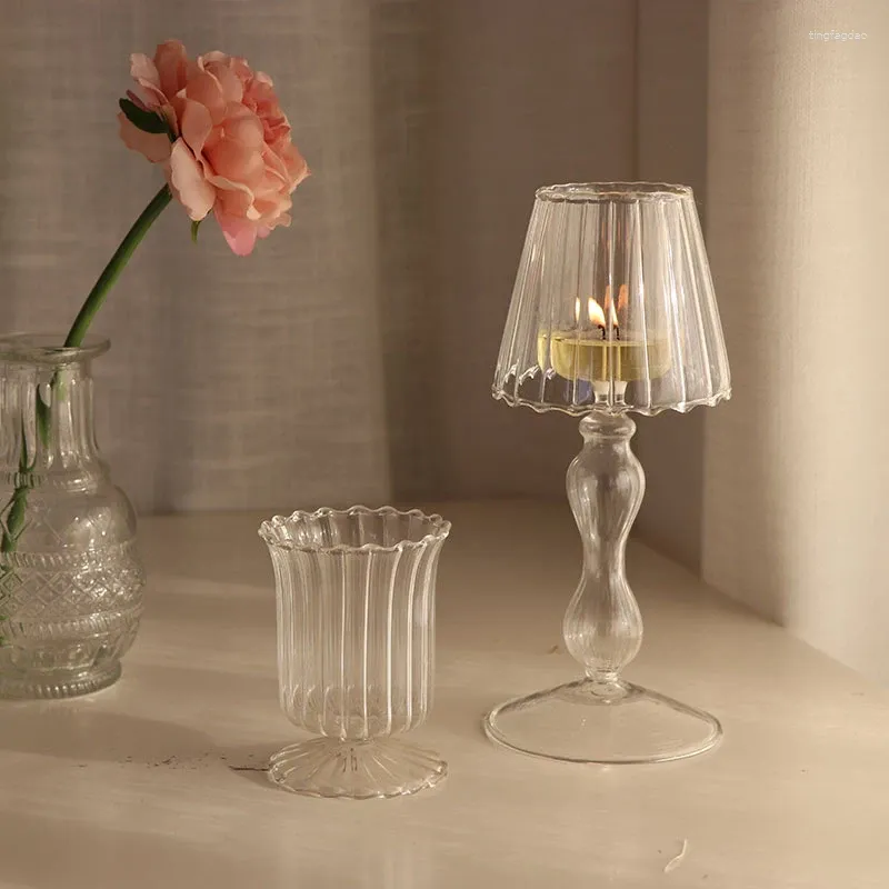 Titulares de velas Clear Votive Suptor Glass Glusting para centros de mesa de bodas en las mesas o decoración del hogar