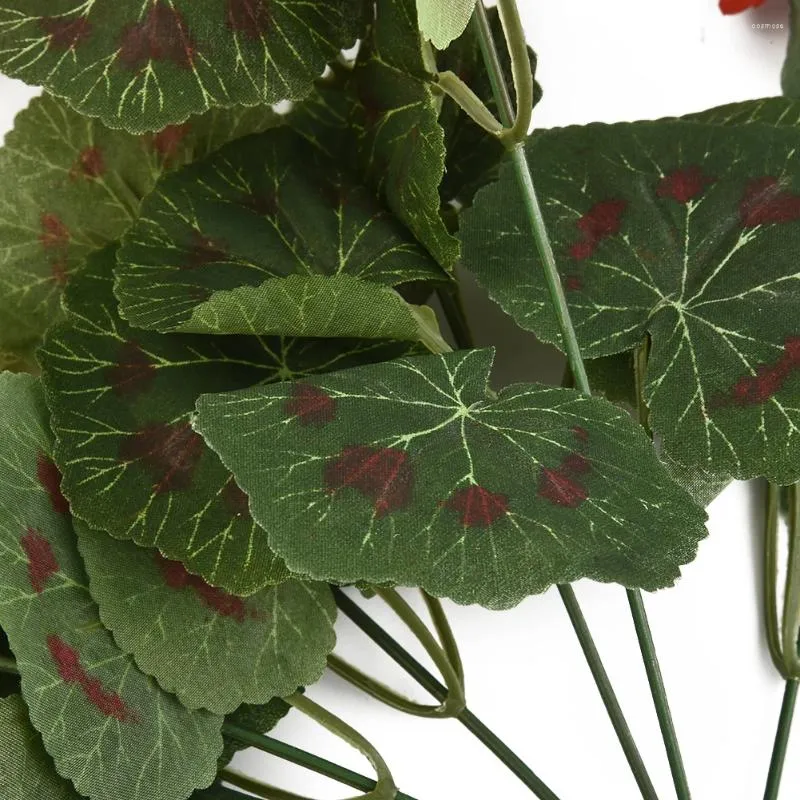 Decoratieve bloemen schoonheid kunstmatige ijzeren draad plastic geranium roze plant rode zijden doek gele 1bunches van hoge kwaliteit