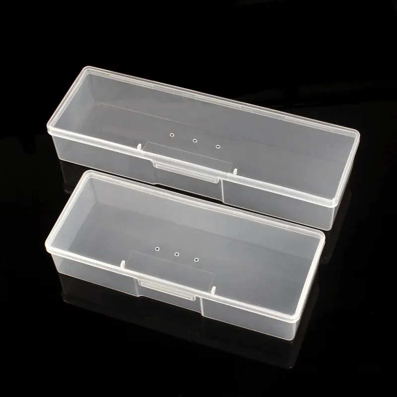 2024 Nail Dotting Drawing Pens Buffer Grinding Files Organizer Case Container Plastic Transparent Nail Manicure Tools Storage Box 1.