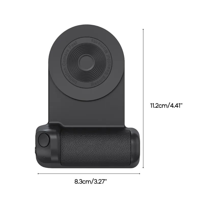 Xcelra Bluetooth Photo Clicker Remote Shutter Release 5cm Long Lasting Android IOS IPhone Remote Camera Control - Selfie Stick Button Smartphone Monopod Compatible Video Remote Phone Clicker - Black