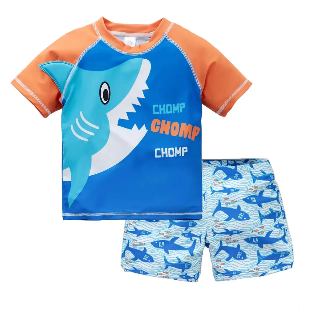 قطعتان مجموعة الأطفال ملابس السباحة القصيرة الصيفية للملابس الكرتونية الكرتونية طباعة ملابس الأطفال 240412