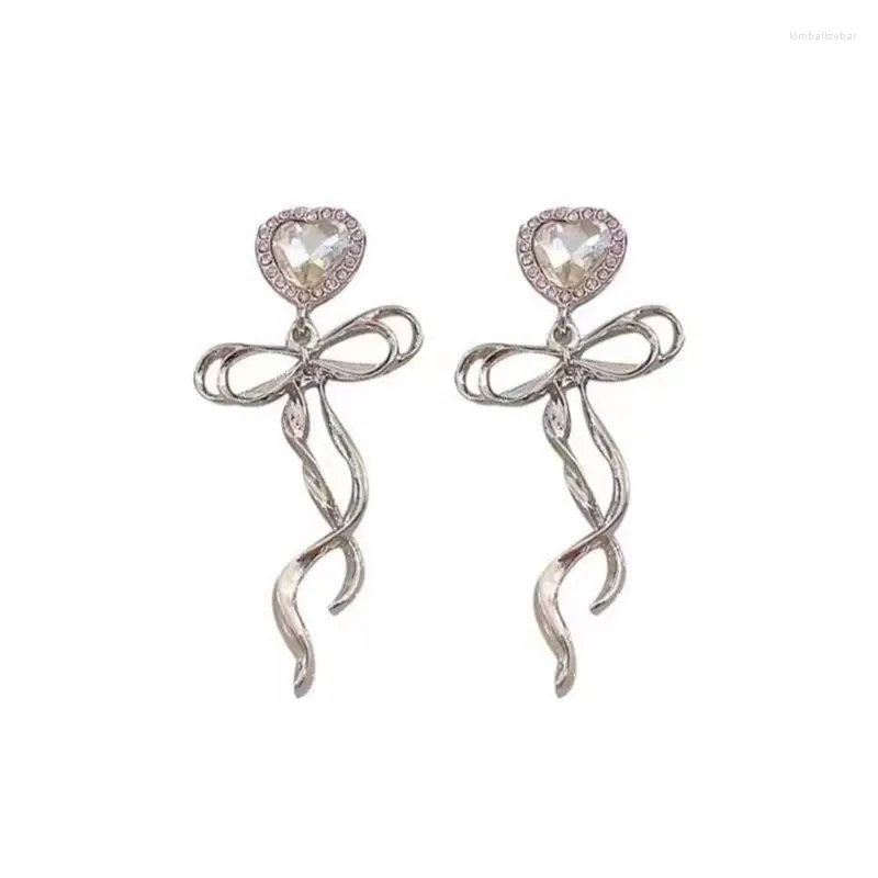 Dangle Earrings Delicate Heart Ear Pendants Studs Jewelry Drop Alloy Material For Girls