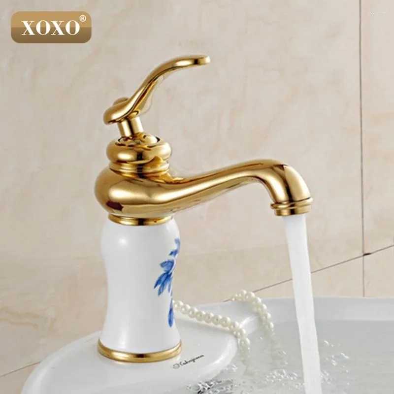 Rubinetti del lavandino da bagno xoxo manico a base di bacino in ottone in ottone con corpo in ceramica e manico/ mixer 50045BT-4