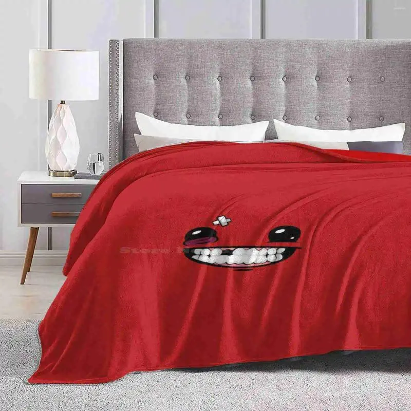 Couvertures boy-face hd conception créative confortable flanelle chaude couverture de flanelle super indépendante jeu vidéo jeu vidéo rouge net masque