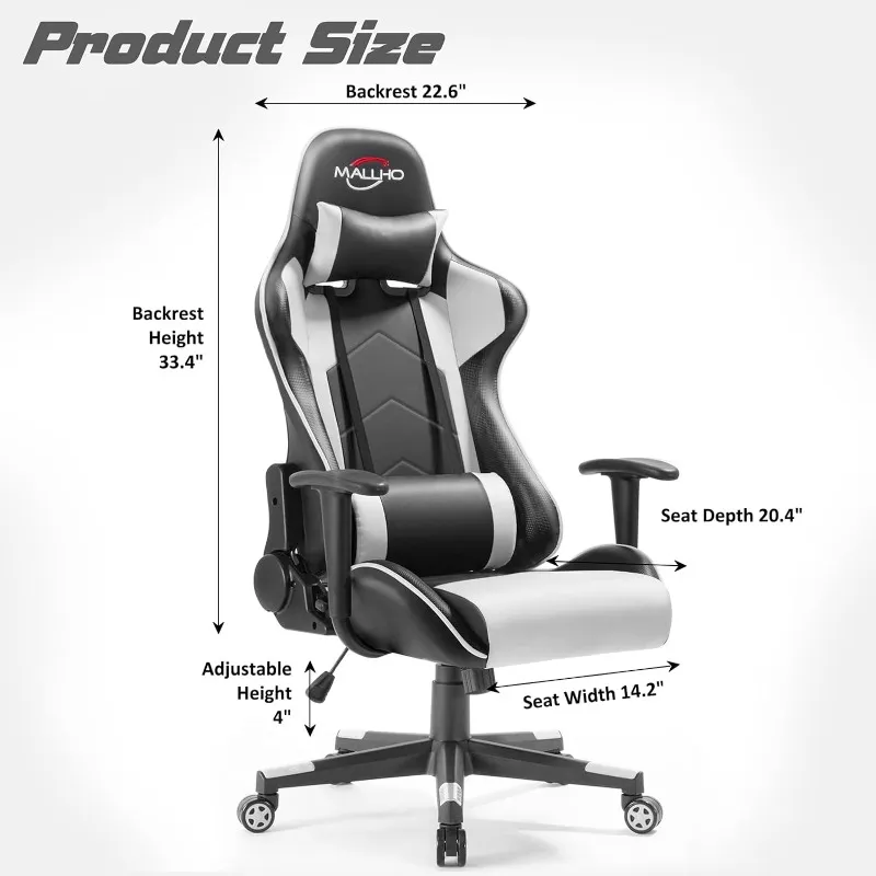DHgate Polar Aurora High Back PU Leather Gaming Office Chair Ergonomic Swivel Desk Chair with Headrest Racing Style Executive Computer Chair Home Garden